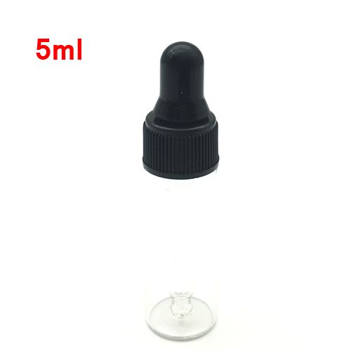 5ml transparent avec bouchon noir