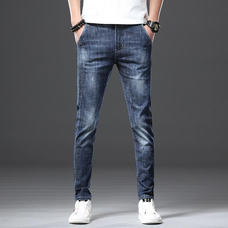 Compra Pantalones Vaqueros Para Hombres 2021 Marca De Moda Estilo Europeo  Estilo Estirado Hombres Pantalones De Mezclilla De Lujo Slim Straight Blue  Pantalones Barato | Entrega Rápida Y Calidad | Es.Dhgate
