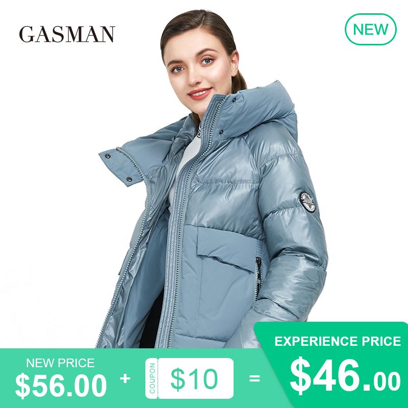 Gasman Marka sonbahar kış moda Kadın parka yeni ceket kukuletalı patchwork kalın ceket Kadın sıcak giysiler kirpi ceket aşağı 001 200929