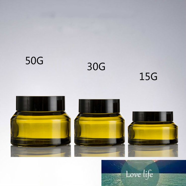 2020 Green Glass Cream Eye Cream Jar Mask Glass Bottle Cosmetic Packaging Container 15g 20g 30g ...