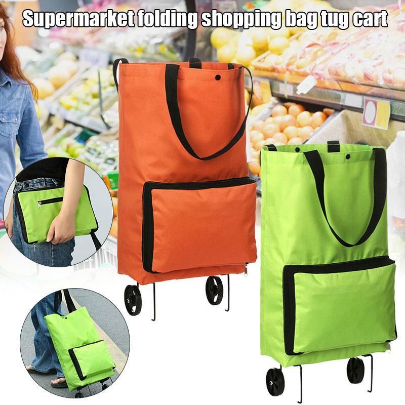 Bolso portátil de ruedas Capacidad Supermercado Plegable Bolsa Compras Trolley Cart Manden Oct9981