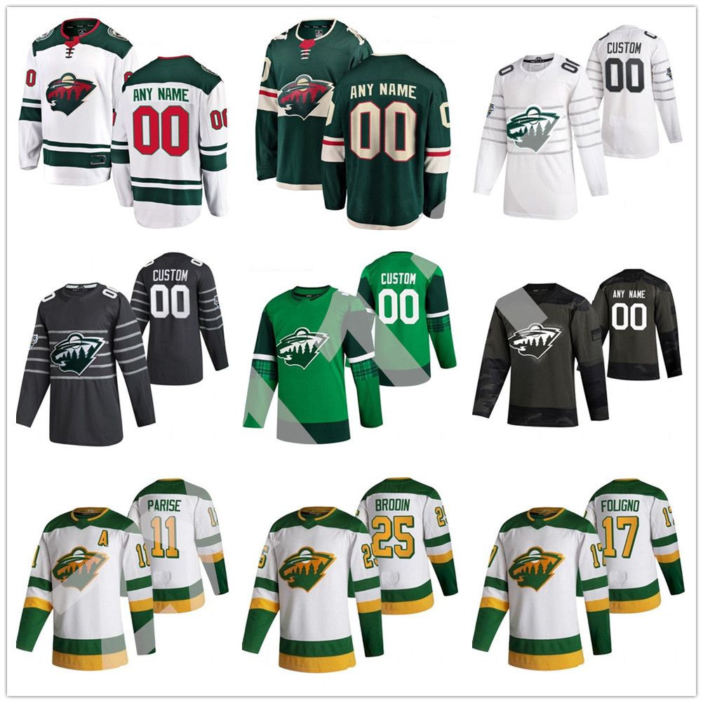 2021 Reverse Retro Minnesota Wild Hockey 11 Zach Parise Jersey 20 Ryan