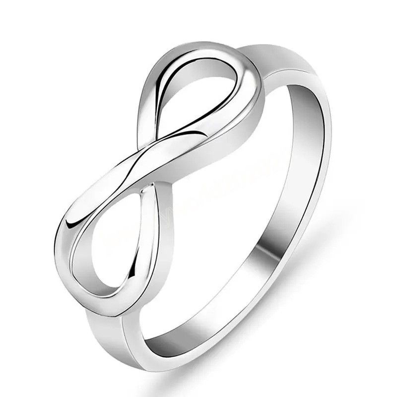 de plata infinito mujer anillos compromiso anillo de boda banda moda joyería de moda