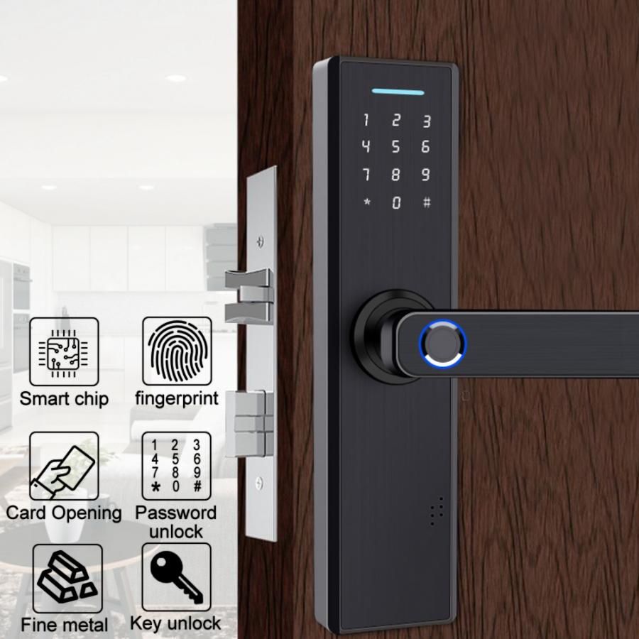 5 In 1 Smart Security Key Induction Lock Anti-Theft Fingerprint Password Lock 