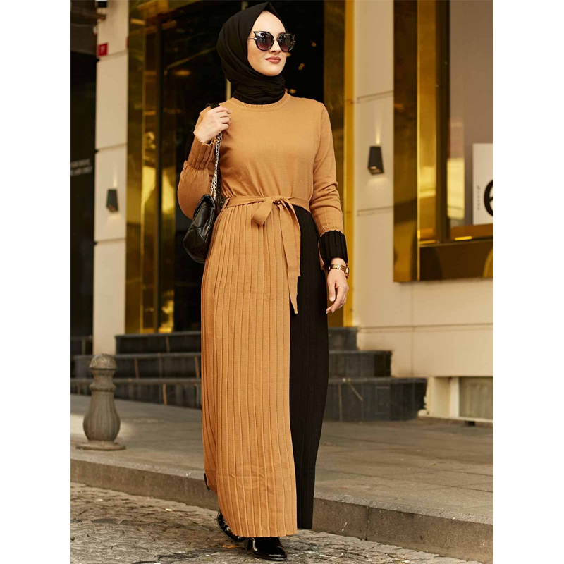 Compra Dos Colores Vestido De Mujer 2020 Moda 100% TRICOT Tela Vestidos  Musulmanes, Autmn / Moda Musulmana De Invierno Barato | Entrega Rápida Y  Calidad | Es.Dhgate
