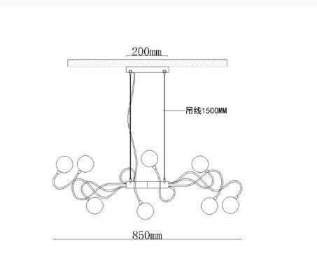 8 huvuden L85cm varmt ljus