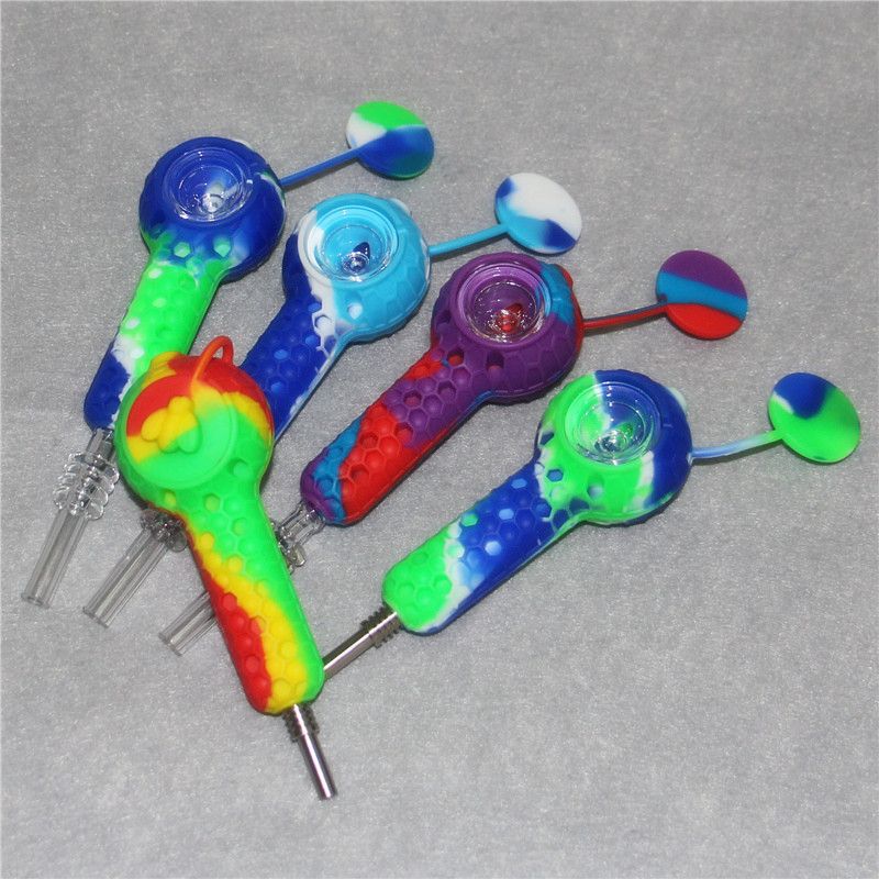 2020 Silicone Oil Burner Pipe With Dab Tools Silicone Smoking Pipe Oil