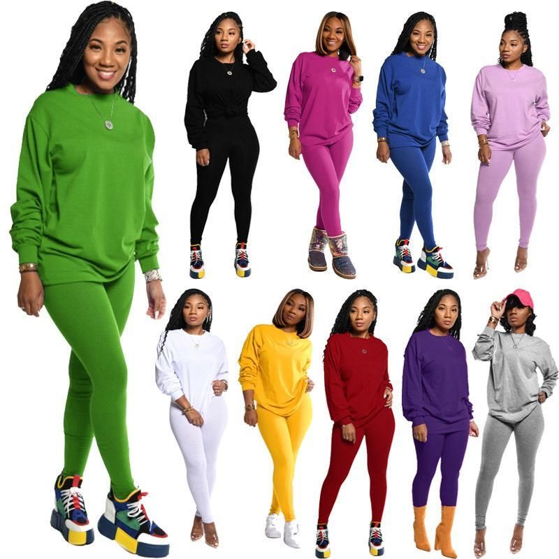 Women 2 Two Piece Tracksuits Solid 