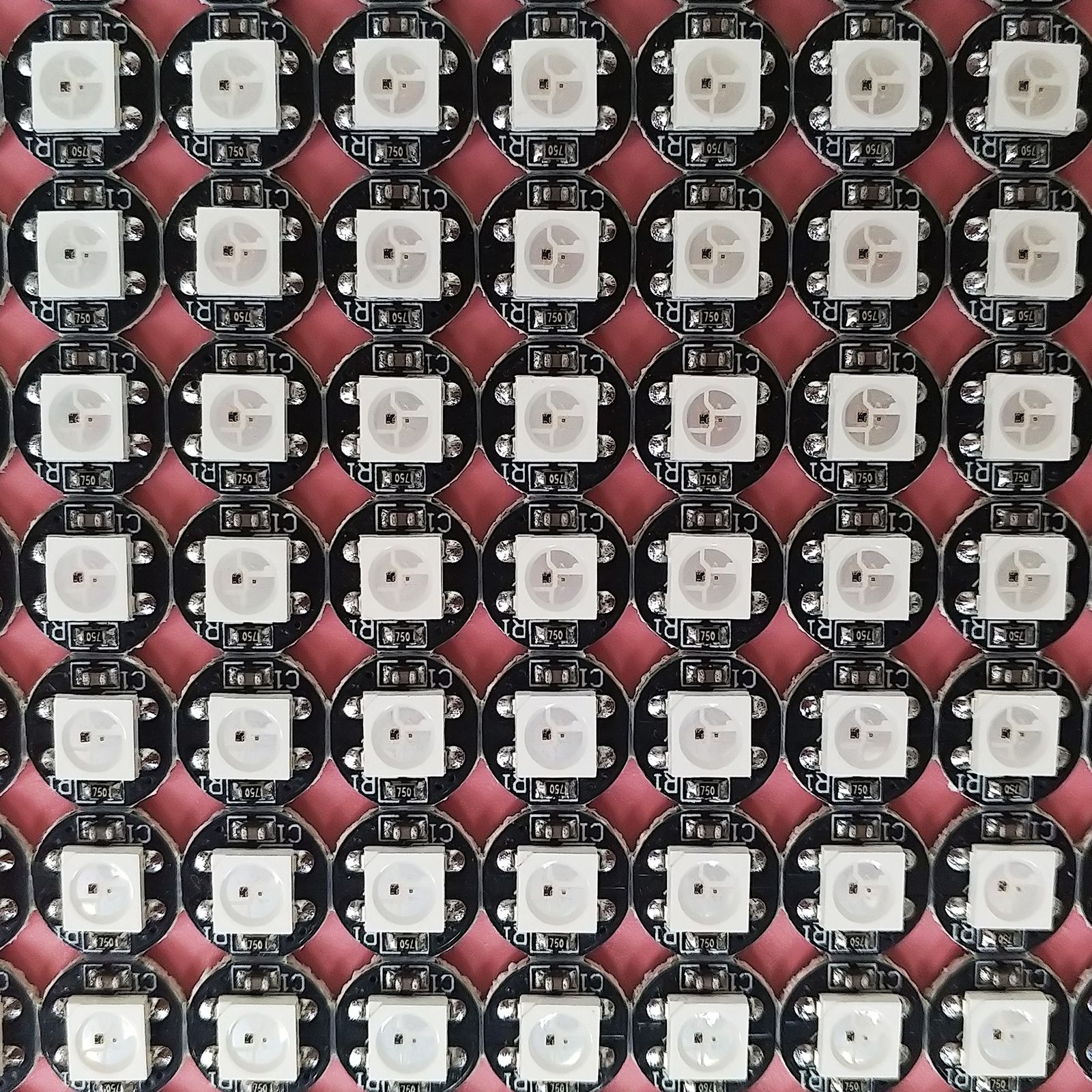 LED blanco, negro PCB