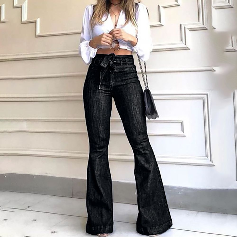 Compra Jeans De Mujer Cintura Alta Denim Denim Pantalones Estilo Calle Azul  Flaco Sexy Vintage Damas Llantas Pantalones Campana Abajo Pantalones  Vaqueros Otoño 201013 Barato | Entrega Rápida Y Calidad | Es.Dhgate