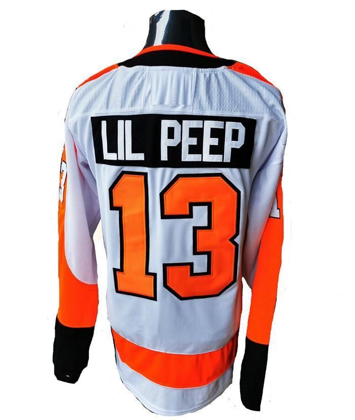 Custom Fashion Star Lil Peep #13 Philadelphia Flyers Hockey Jerseys  Stitched Name Number Orange Mens S XXXL From Jerseyoutlets, $32.13