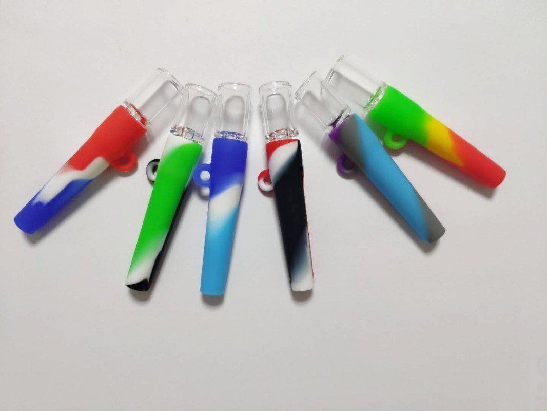2020 One Hitter Tobacco Silicone Smoking Mini Pipe Portable Glass Water