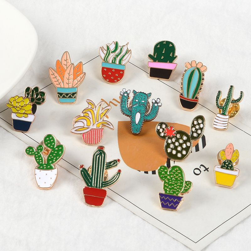 2020 Cactus Pins Collection Succulent Plants Brooches Cactus Badges ...