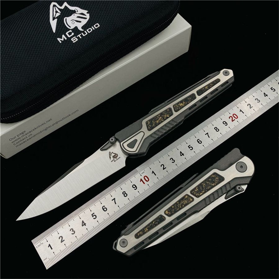 Maxace Heron Folding Knife S90V Blade Titanium/The Carbon Fiber Handle