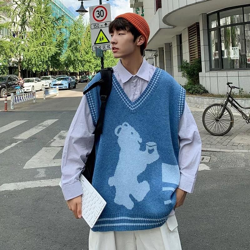 Mens Vests Mens Cartoon Sleeveless 