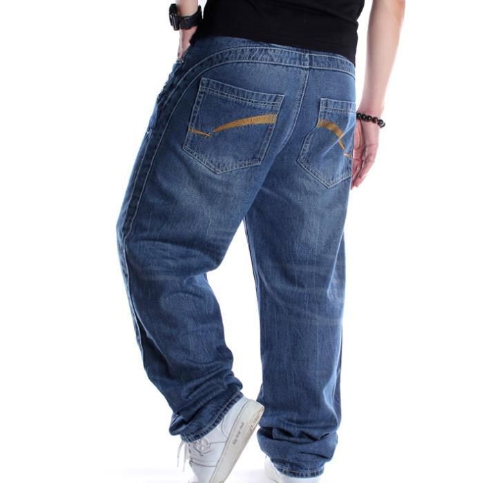 Свободные джинсы плюс размер 42 HIPHOP мешковатый скейтборд брюки мужчин мальчики джинсовые хип-хоп рэп брюки мужские сезоны днища дна стрит