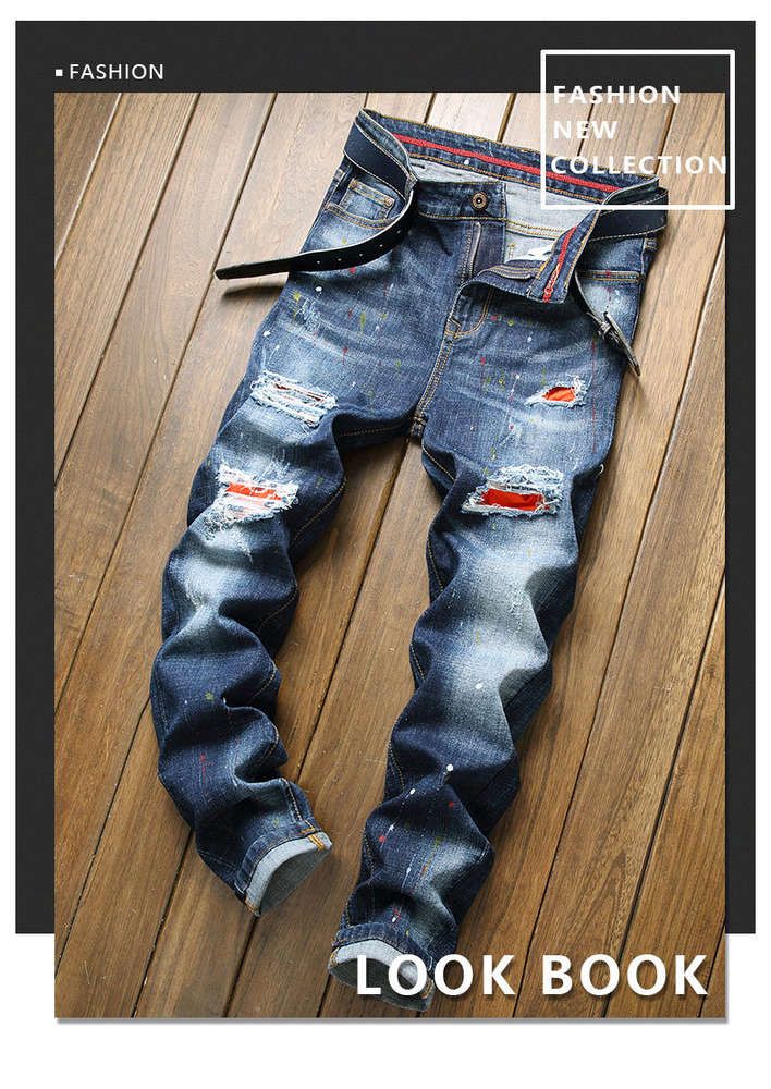 Compra Jeans Pegatinas Agujeros De Los Hombres, Jeans, Pantalones Cortos  Elásticos Coreanos, Pantalones Masculinos Y Pintores. Barato | Entrega  Rápida Y Calidad | Es.Dhgate