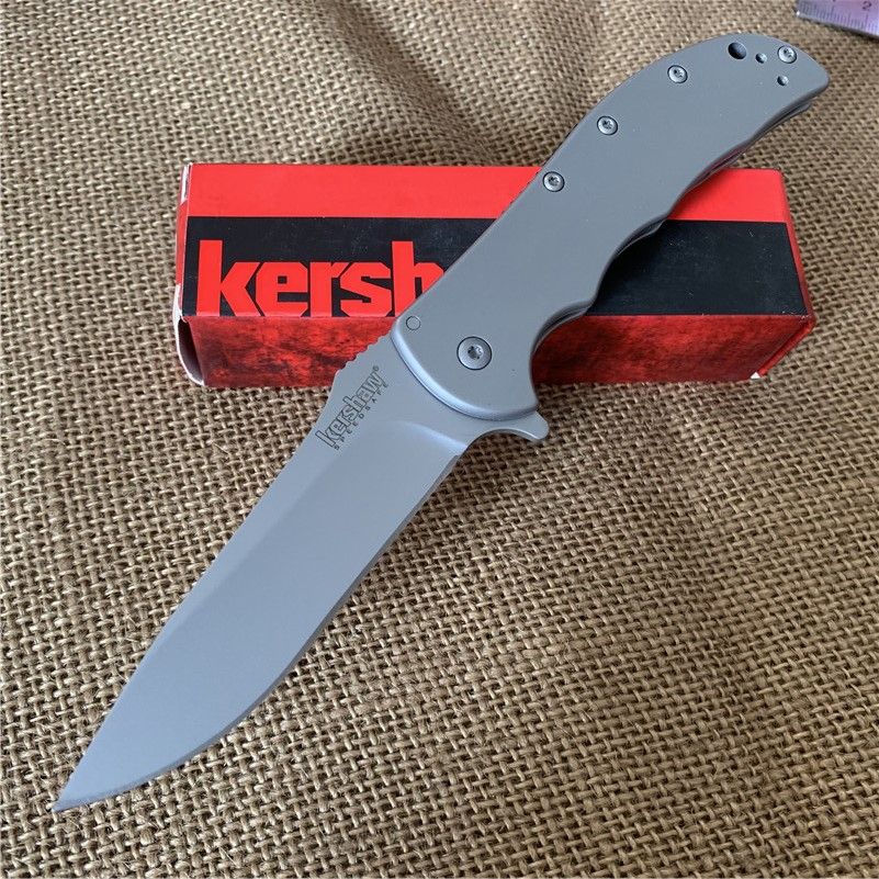 Kershaw 3655 Cryo Grey Titanium Tactical Folding Knives 8Cr13Mov Blade