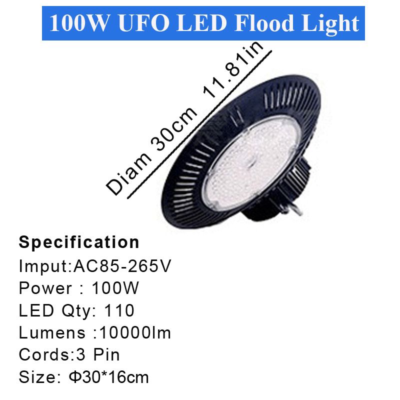 2 PCS 100W UFO Proiettore