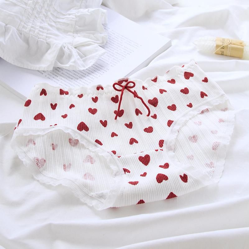 Compra Bragas Para Mujer Mujer Joven 100% Algodón Calzones De Ropa Interior  Lindo Impreso Fresa Corazón Dulce Breve Barato | Entrega Rápida Y Calidad |  Es.Dhgate