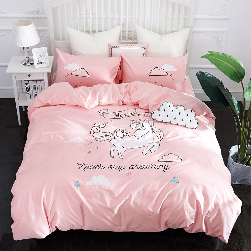 100 Cotton Kids Girls Pink Twin Queen Unicorn Bedding Set King Size Bed Set Duvet Cover Flat Sheet Bed Sheet Set Bedlinen 201105 Purple Duvet Comforters Bedding From Mu007 78 3 Dhgate Com