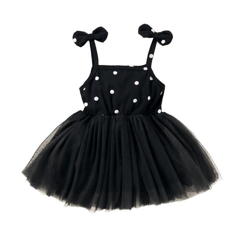 Compra Vestidos De Niña Niños Infantil Vestido Negro Bebé Niños Niñas  Lunares Mini Lindo Bowknot Correa Sin Mangas Halter Paginant Barato |  Entrega Rápida Y Calidad | Es.Dhgate