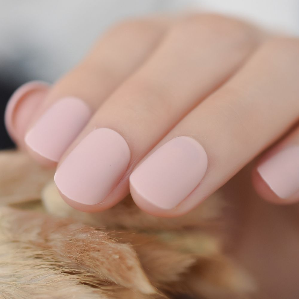 Pink Nude False Nails Matte Round Japanese Finger Nails Short Acrylic Nail Wholesale With Adhesive 24ct From Chuyiou 10 44 Dhgate Israel