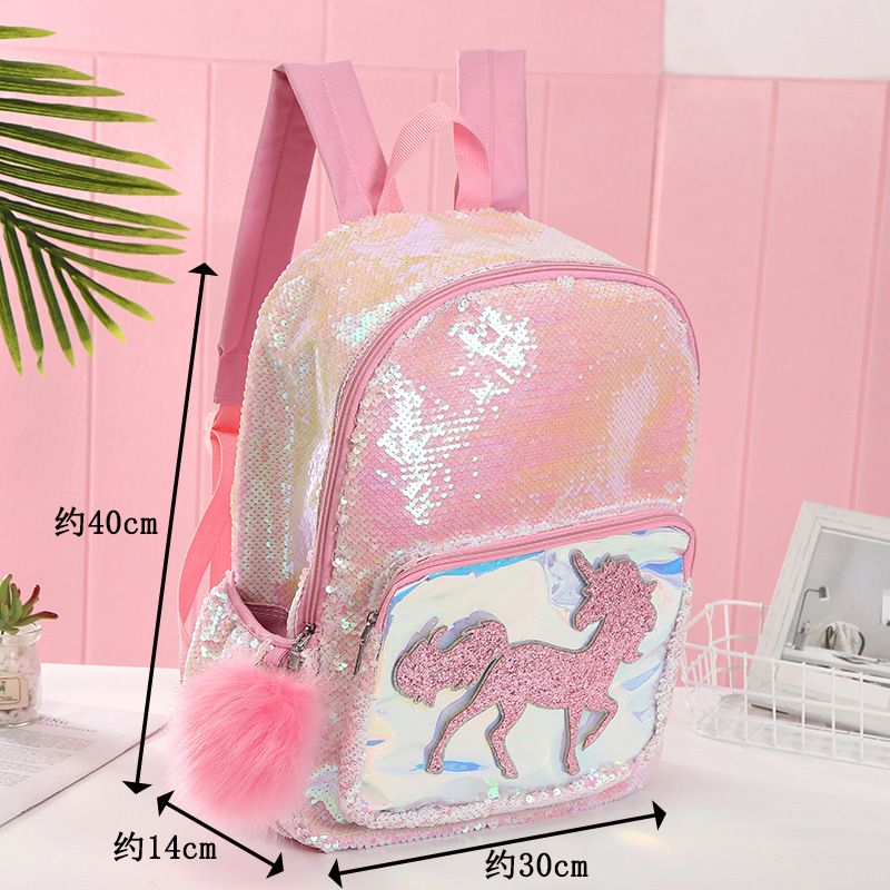 unicorn sequin school bolsa