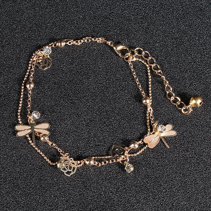 Butterfly Dragonfly Jewelry Bohemian Anklet Rose Gold Women Ankle Chain Bracelet