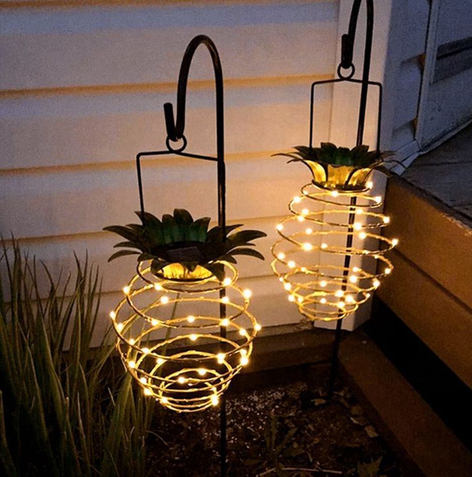 2021 Solar Pineapple Lights 30light Hanging Solar Lights With Handle