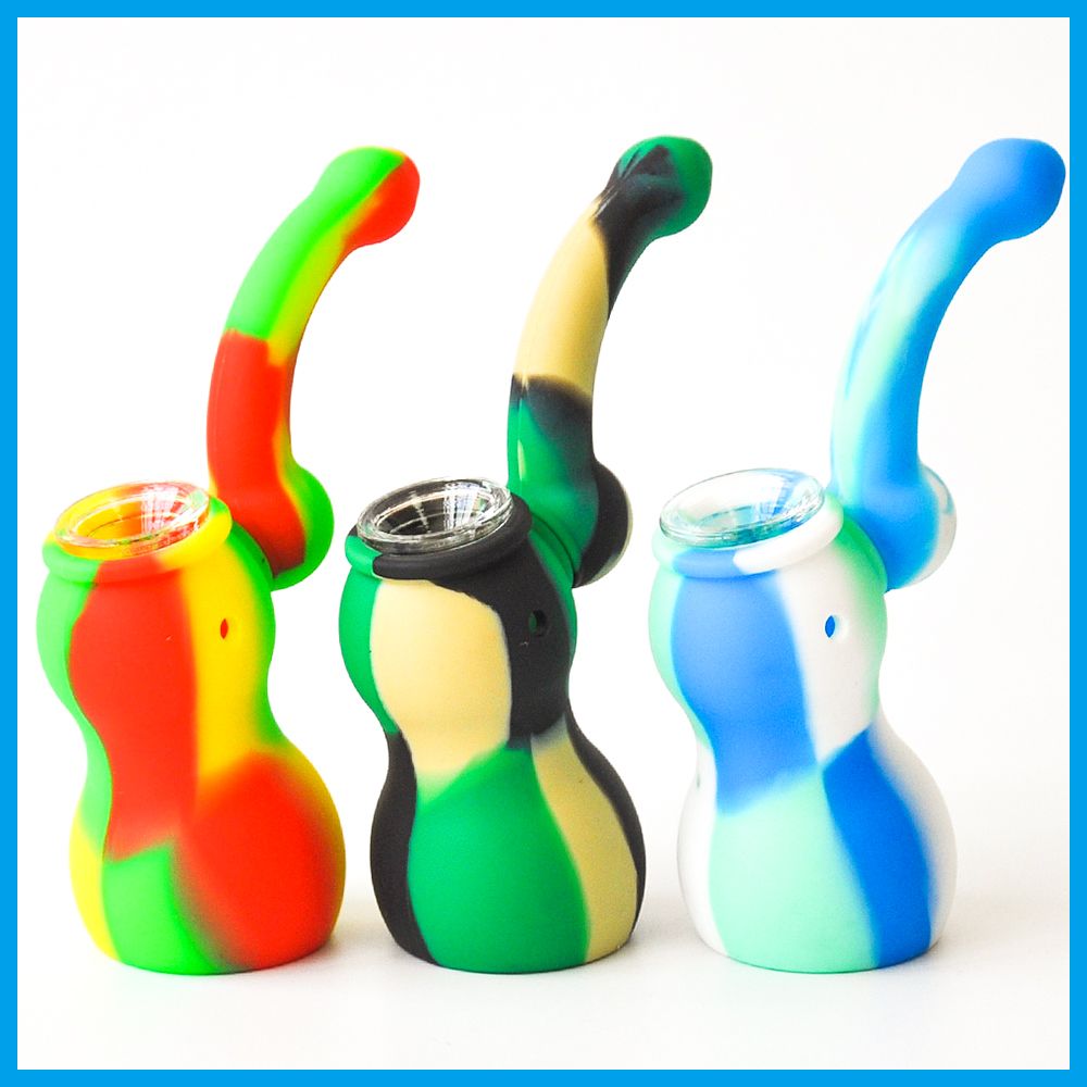 Wholesale Mini Sherlock Smoking Bubbler Portable Silicone Water Pipes