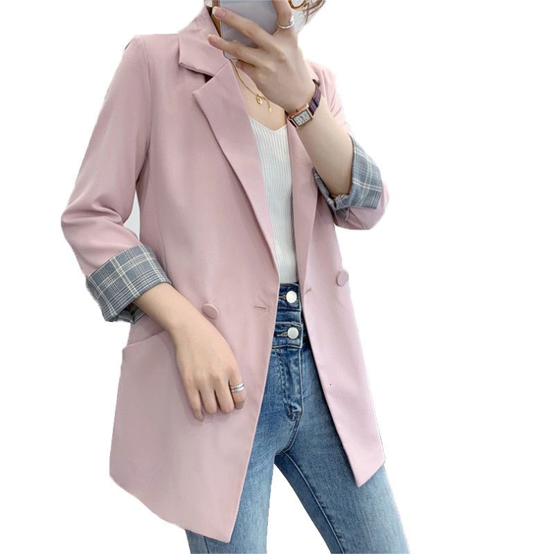 Acheter Printemps Nouveautes Blazers Femme Blazer Femme Digle Dame En Office 3 4 Manche Casual Veste Solide Top R84 Pa63 De 33 42 Du Trendyamoy168 Fr Dhgate Com