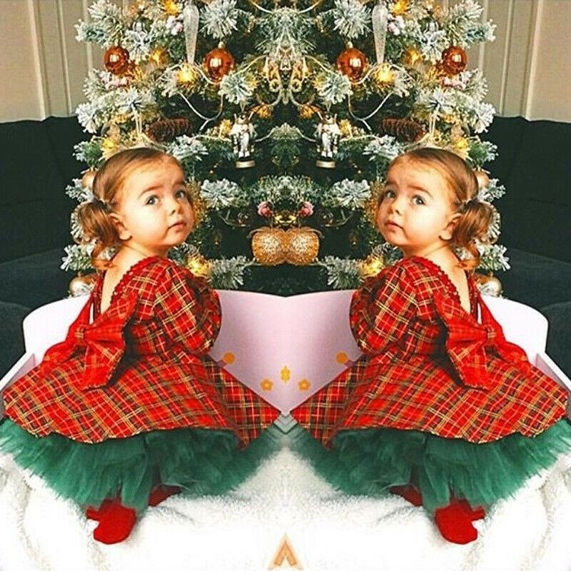 plaid christmas dress baby girl