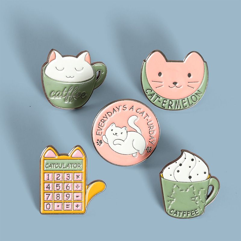 Cup Cat Coffee Ice Cream Enamel Pins Custom Cute Animals Brooch Lapel Badge Bag Cartoon Jewelry Gift for Kid Friend Cup Cat Coffee Ice Cream Enamel Pins Custom Cute Animals Brooch Lapel Badge Bag Cartoon Jewelry Gift for Kid Friend