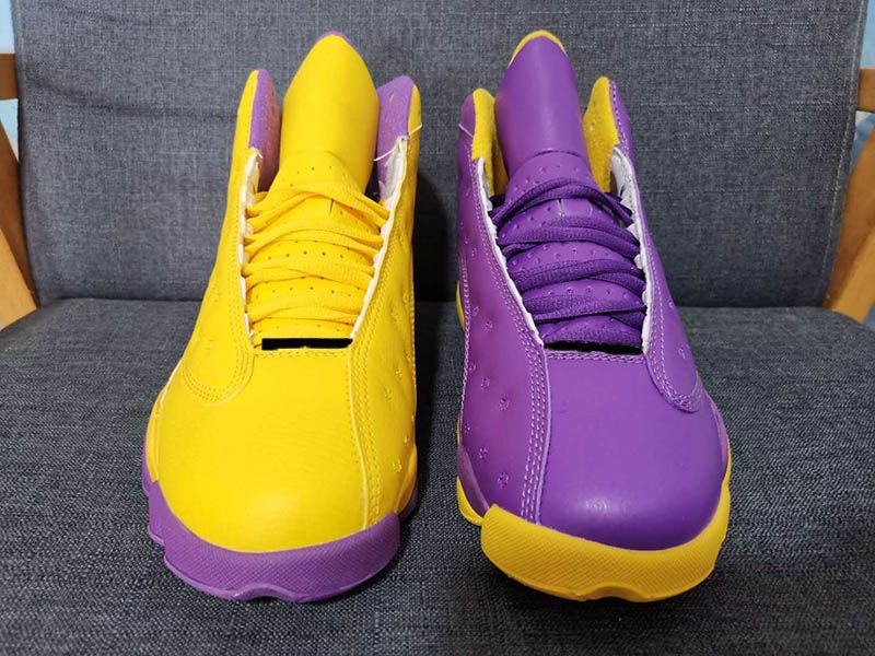 jordan 13 yellow and purple