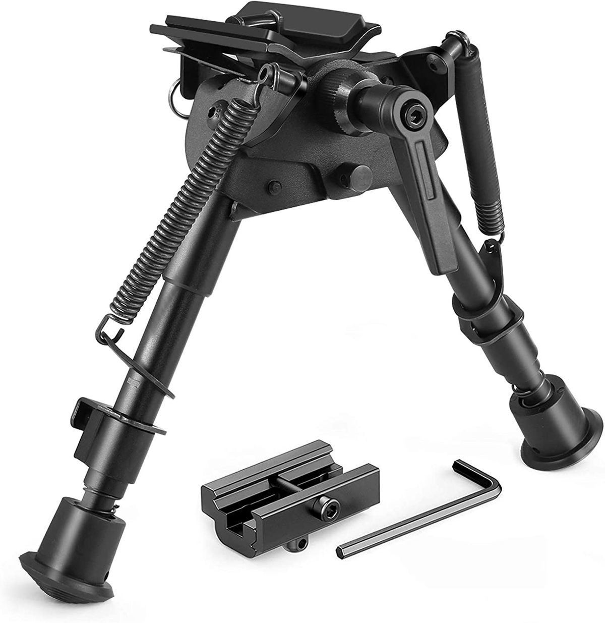 6-9 Inch Adjustable Tactical Rifle Bipod Spring Return with Adapter for Hunting
