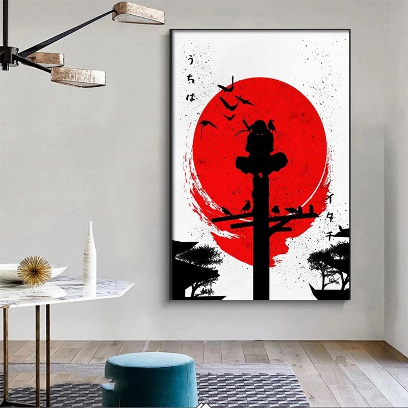 Canvas Anime HD Printed Naruto Painting Wall Art Poster Uchiha Itachi Red Sun Home Decor Pictures Canvas Anime HD Printed Naruto Painting Wall Art Poster Uchiha Itachi Red Sun Home Decor Pictures
