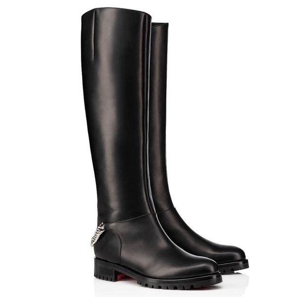 Winter Tall Boot Women Shoes,Luxury Red Bottom Female Boots Red Sole