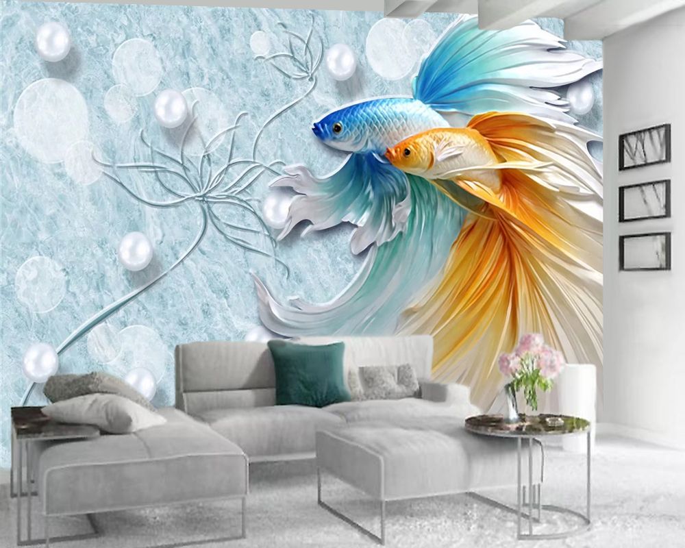 3d Living Room Wallpaper 3d Photo Wallpaper HD Beautiful Goldfish Modern  Animal Beautiuful 3d Wallpaper Bedroom