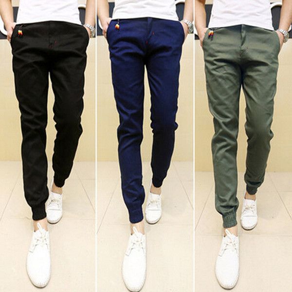 Pantalones para flaco nueva Joggers Chinos hombres delgados pantalones de Hip Hop Pantalones Plus