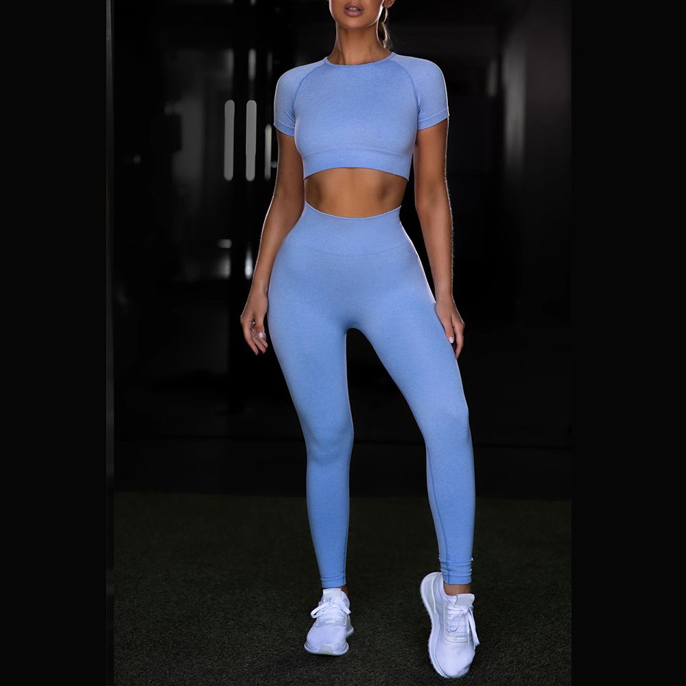 blue top and pant set