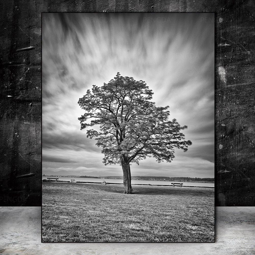 dipinti di alberi famosi - 1 HD Stampa Dipinti Su Tela Gigante Alberi Home Decor In Bianco E Nero Di Arte Della Parete Modulare Paesaggio Immagini Moderna Poster Camera Da 30,8 € | DHgate