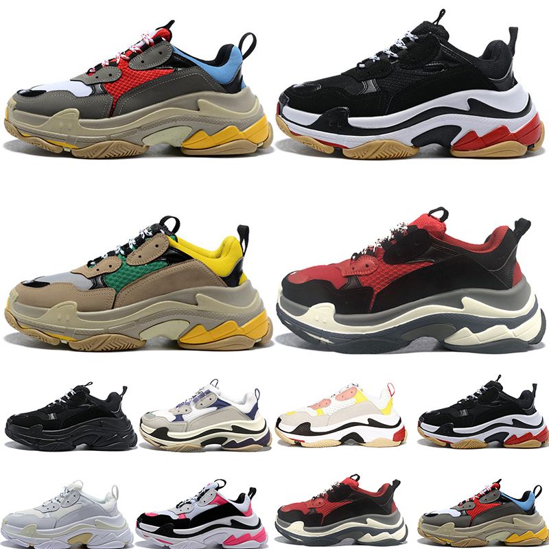 Melhor Qualidade De Venda Por Atacado BRAND Barato Marca Paris 17fw Triple  S Sneakers Sapatilhas Homens Preto Vermelho Vermelho Vermelho Verde Running  Casual Paizinho Sapatas Tênis Aumenta 36 45 E Calçados De