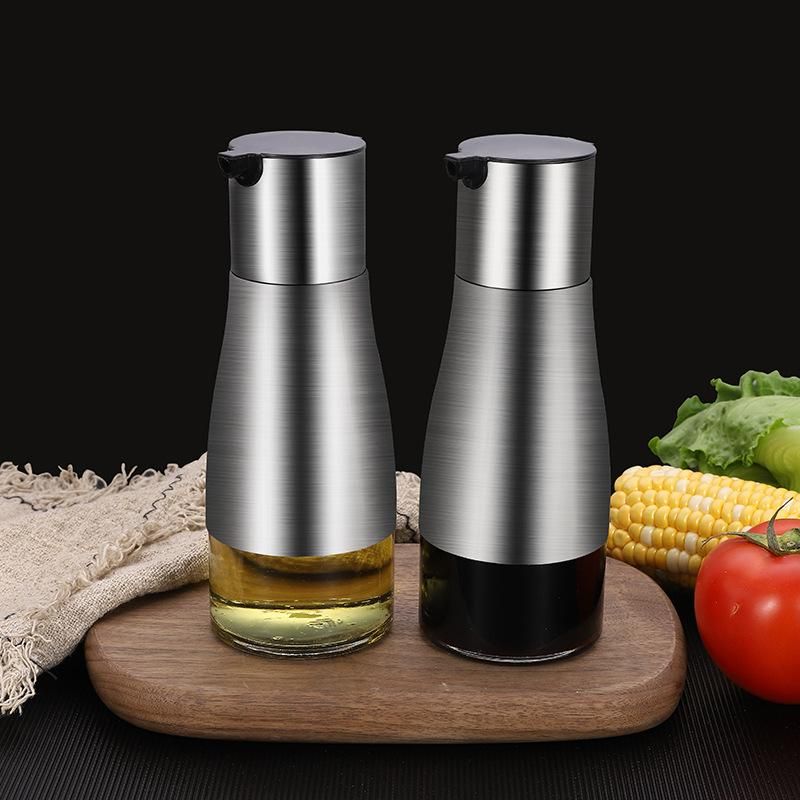 2021 Stainless Steel Glass Olive Oil Dispenser, Vinegar And Soy Sauce