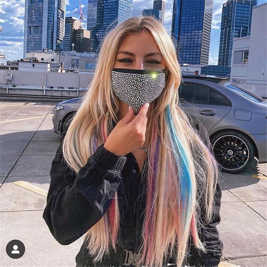 Wholesale Fashion Luxurious Face Mask Bling Bling Diamond Protective Mask  Mouth Masks Washable Reusable Women Rhinestones Dustproof Face Mask FY9212  By Topbriliant2020 Under $0.02 | DHgate.Com