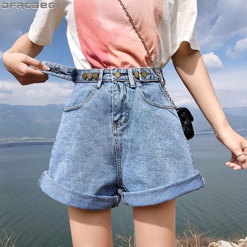 Compra Nuevo Harajuku Verano Corto Jean Femme Suelto Pierna Ancha Calle  Street Shorts Mujeres Altas Cintura Cintura Soltero Ladies Botín Pantalones  Cortos Y200822 Barato | Entrega Rápida Y Calidad | Es.Dhgate