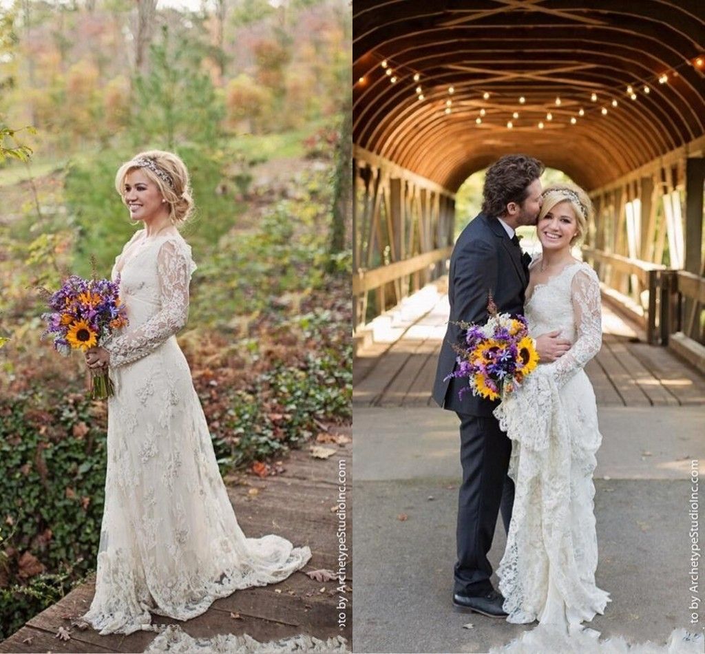 Discount 2021 Elegant Kelly Clarkson Full Lace Wedding ...