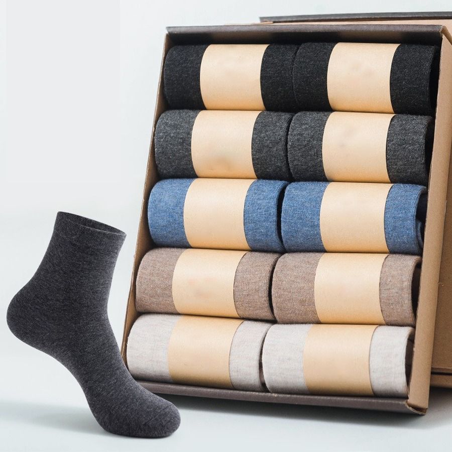 2021 /Box Quality Men Business Socks 5PSC/ Box Brand Socks 100 Cotton Wholesale Brand Casual