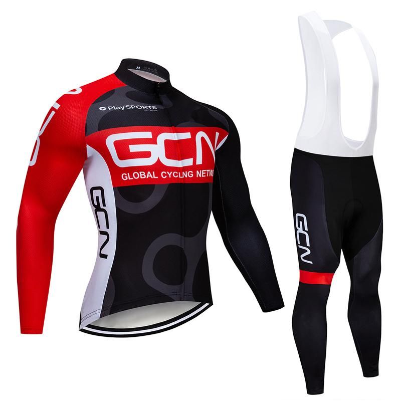 Tour De France 2020 Pro Team Gcn Winter Cycling Jersey Thermal Fleece ...