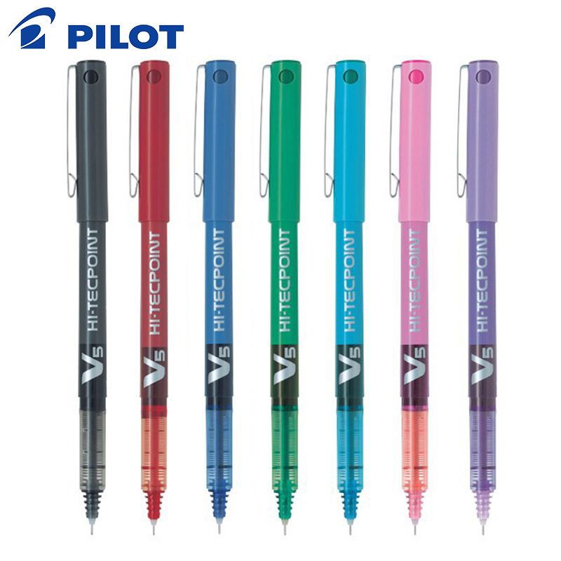 Pilot V5 Hi-Tecpoint Rollerball Liquid Ink Pen 0.5mm BX-V5 BLACK Ink Set